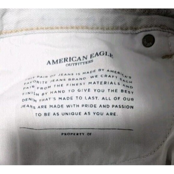 American Eagle Jeans Women Wide Leg Crop Beautiful Bleach Out Size 16 Short - Picture 3 of 12